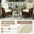 thumbnail image 4 of BaPiPro 3 Piece Beige Outdoor Swivel Rocker Wicker Patio Furniture Set, All-Weather Resistant Rattan Conversation Set with Cushions & Tempered Glass Side Table for Porch, Deck, Backyard, 4 of 8