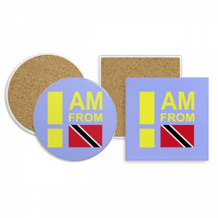 

I Am From Trinidad Tobago Coaster Cup Mug Holder Absorbent Stone Cork Base Set