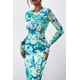 thumbnail image 5 of Vestido PRETTYGARDEN Estampado Floral Azul de Manga Larga Maxi XS, 5 of 8
