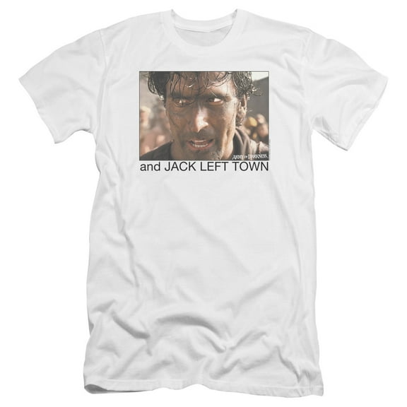 Army Of Darkness Jack Left Town Premium Adult Slim Fit 30/1 T-Shirt White