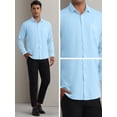thumbnail image 4 of Unique Bargains Men's Long Sleeve Regular Fit Business Button Down Formal Shirt XL Blue, 4 of 6