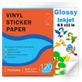 thumbnail image 1 of Papel adhesivo de vinilo imprimible Ruibytree 120 hojas A4, 1 of 8