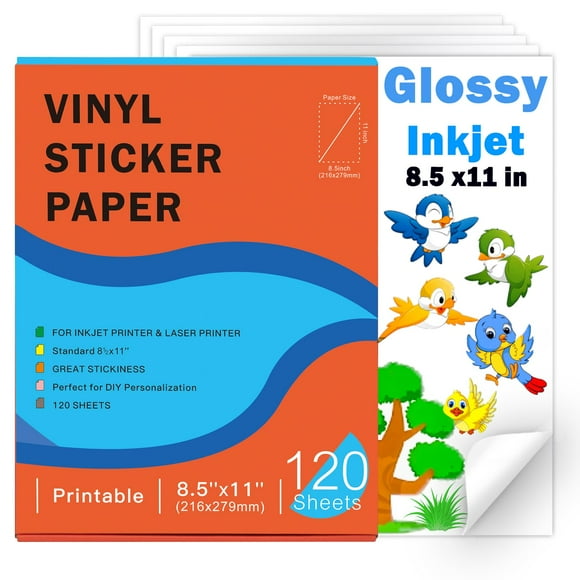 Papel adhesivo de vinilo imprimible Ruibytree 120 hojas A4