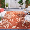 thumbnail image 2 of Safavieh Courtyard Crystal Floral Indoor/Outdoor Area Rug, Terracotta/Natural, 8' x 11', 2 of 8