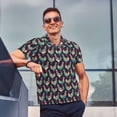 thumbnail image 3 of Kdxio Bohemian Chicken Print Men's Short Sleeve Polo Shirt,Midweight Men's Shirt, 3 of 6