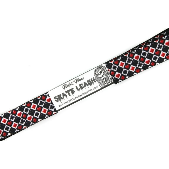 Playing Card Suits Black Adjustable Roller Skate Leash