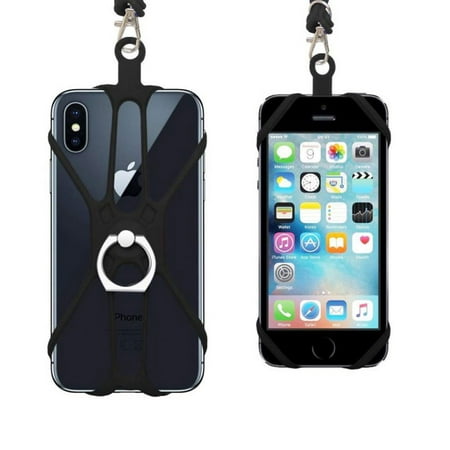 2 In 1 Cell Phone Silicone Lanyard Strap Case Holder...