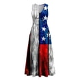 thumbnail image 6 of 4th of July Dresses for Women Summer Cotton Deep V Neck Sleeveless Tank Dress Independence Day Button Beach Long Dresses with Pockets, 6 of 8