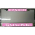 thumbnail image 1 of Plaque d'Immatriculation Cancer Sucks avec Cadre Sans Vis, 1 of 1