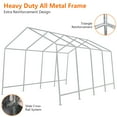 thumbnail image 3 of 12'x12' Heavy-Duty Outdoor Storage Shed with Roll-up Zipper Door | Waterproof Storage Tent Shelter | Car Canopy Portable Shelter for Motorcycle, Bike, Garden Tools, Grey, 3 of 8