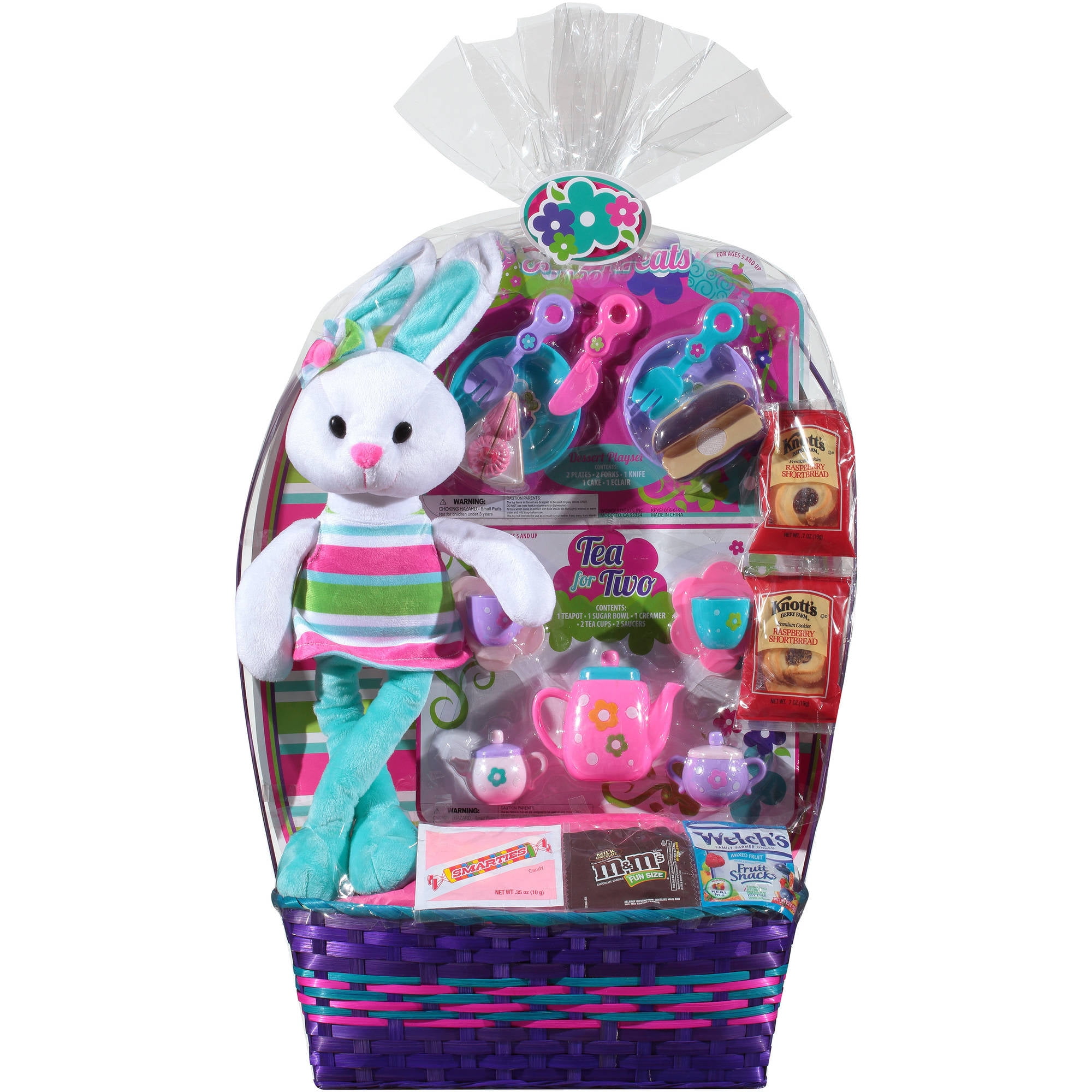 Wondertreats Tea for Two with Toys, Candies & Cookies Easter Basket, 8