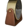 thumbnail image 5 of DecMode Stainless Steel Modern Round Decorative Desk Clock 7"W x 7"H, with Metallic Gold and Leathery Brown Stand, 5 of 8