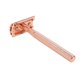 thumbnail image 3 of Double Edge Shaving Kit with Stand Blades Precise Grooming Metal Non Slip Handle Retro Manual Shaving Kit Rose Gold, 3 of 4