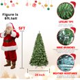 thumbnail image 2 of 5FT LED-lit Artificial Christmas Tree with 551PVC Mixed Branch Tips, Hinged Premium Spruce Fake Xmas Trees with Foldable Base for Indoor Holiday Decorating, Green, 2 of 9