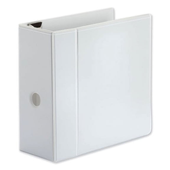 Universal Deluxe Easy-to-Open D-Ring View Binder, 3 Rings, 5" Capacity, 11 x 8.5, White, Each