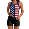 thumbnail image 4 of HOMBOM Tankini Swimsuit for Women Modest Swimwear High Waisted American Flag Print 2 Piece Ladies Bathing Suit Boyshorts,S, 4 of 8