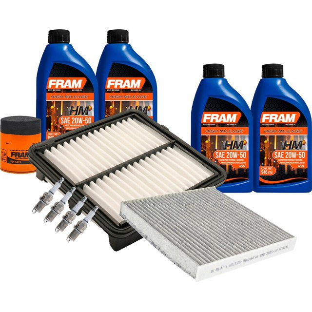 Kit De Afinación Con Aceite 20W50 Mineral, Bujías Cobre, Filtro De Aire, Filtro De Aceite Y Filtro De Cabina 11 Piezas Compatible con Honda City L4 1.5L DE 2010 A 2014