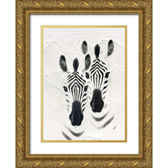 Sommers, Mindy 18x24 Gold Ornate Wood Framed with Double Matting Museum Art Print Titled - Zebras