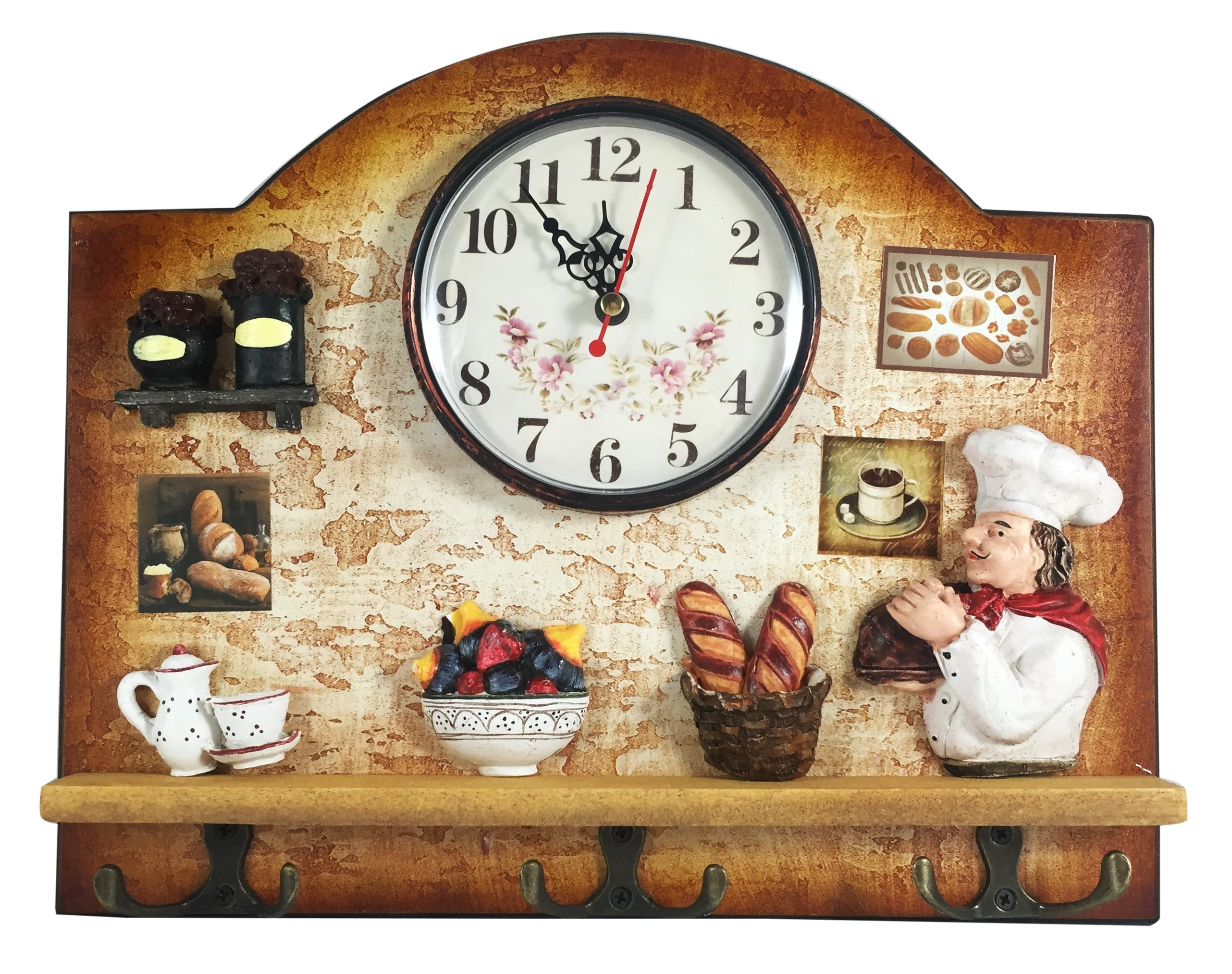 Heartful Home Italian Chef Wall  Decor  Clock with Key 