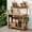 Teak, variant on Potting Bench Outdoor with Foldable Extension & Removable Sink, HIPS Potting Table with Storage Shelves & Tool Hooks, All-Weather Garden Work Bench for Patio Backyard Deck, Potting Benches, Gray