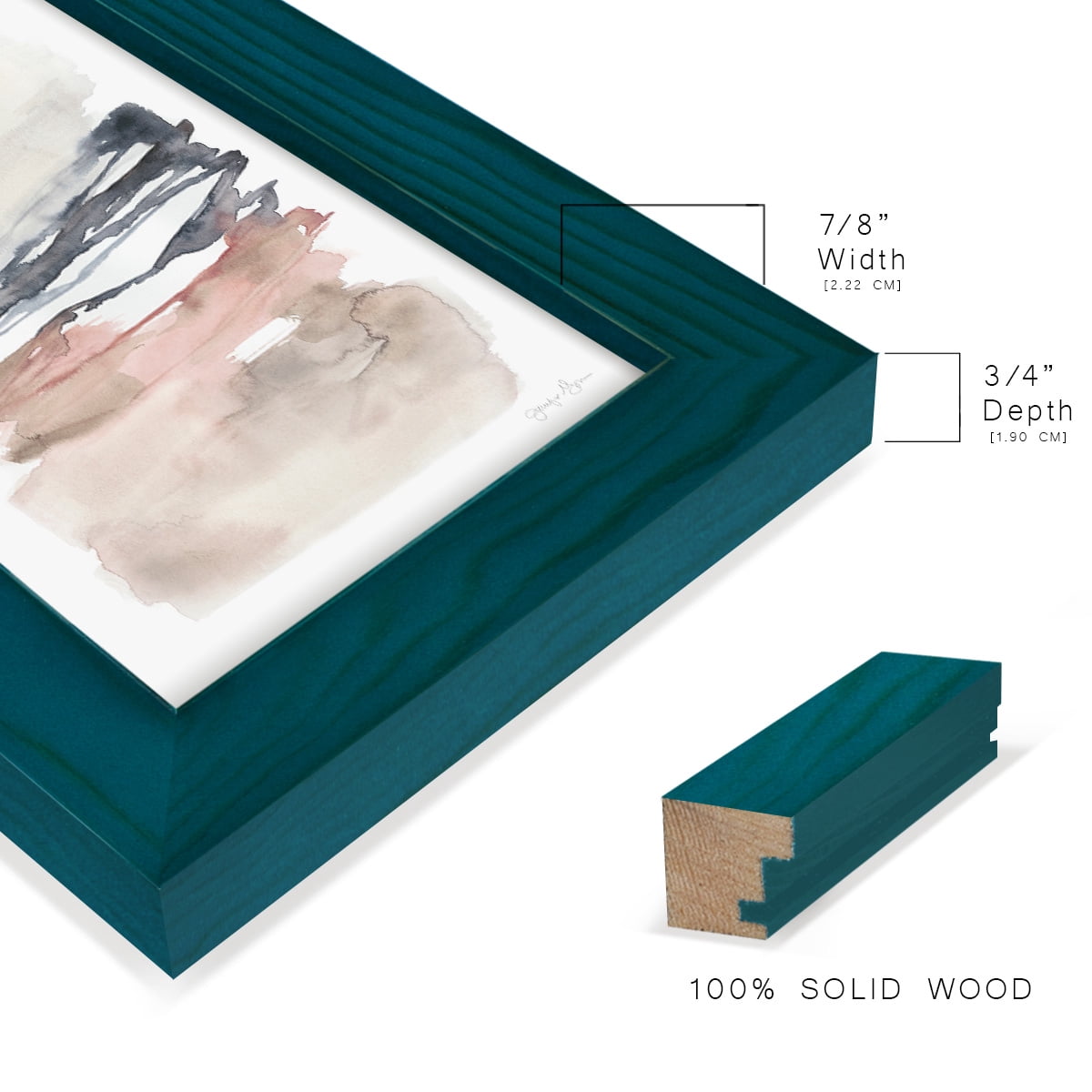 Tiered Horizon Line I -Framed Print w/glass-Ocean Blue