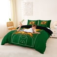thumbnail image 2 of Castle Fairy Futuristic Basketball Court Print Duvet Cover King, Abstract Ball Flame King Bedding, Green Gold Orange,Black Reversible,3 Pieces,1 Duvet Cover and 2 Pillowcases, 2 of 6