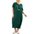 thumbnail image 6 of Unique Bargains Women's Plus Nightgown Short Sleeve Cat Print Nightshirt, 6 of 8