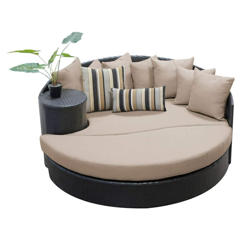TK Classics Barbados Wicker Circular Patio Sun Bed Walmart