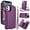 Darkpurple, variant on Wallet Case for Apple iPhone 12 Pro / iPhone 12 6.1", with Crossbody Shoulder Strap & Hand Wrist Cards Holder Zipper Pocket Stand Feature Full Protective Shockpoof Case for iPhone 12 Pro / 12,Rosegold