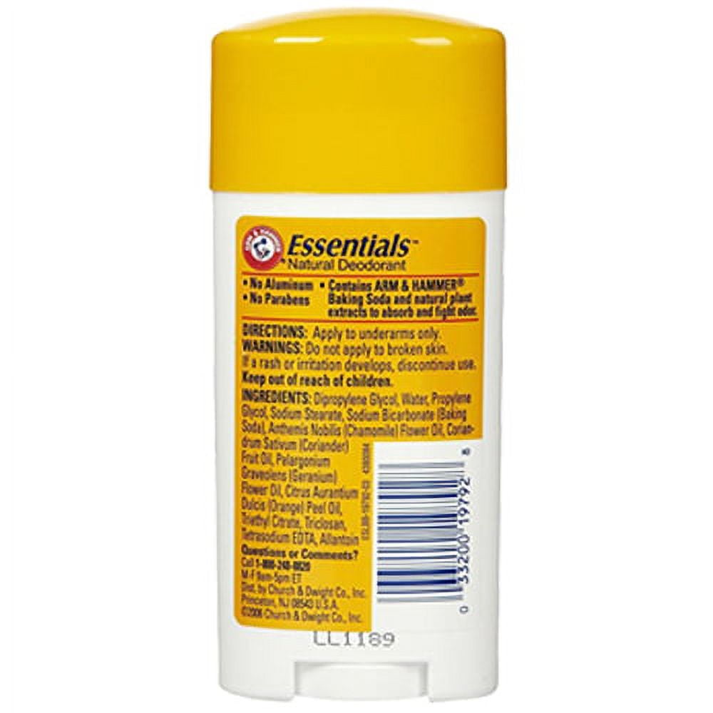 (Pack of 6) Arm And Hammer Essentials Natural Deodorant, Unscented, 2.5 oz