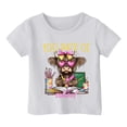thumbnail image 1 of Chemises Fille Tout-Petit Garçon Fille Mode Décontractée Imprimé Col Rond Ample Manches Courtes T-Shirt Haut Hauts Filles, T-Shirts Blanc 4 Ans-5 Ans, 1 of 4