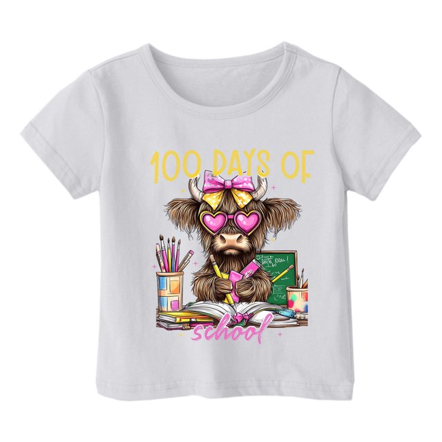 Blouse Fille Tout-Petit 5t Manches Longues Chemises Filles Garçon et Fille Mode Décontractée Imprimé Col Rond T-Shirt Manches Courtes Ample