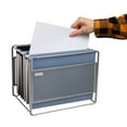 thumbnail image 4 of Mind Reader Desktop File Folder Organizer Box File Crate For Hanging Files and Mail, Silver, 4 of 6