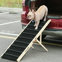 Dog Ramp for High Bed - Car Ramp for Dog - Anti-Slip Carpet - 51" Long Adjustable 14"-28" Dog Ramps for Small Dogs Large Dogs - Dog Ramp for Couch, Bed or car, Fold Portable Wooden Pet Ramps