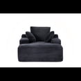thumbnail image 6 of Oversized Chaise Lounge Chair Cozy Cloud Couch, Modern Plush Corduroy Upholstered Sleeper Sofa Daybed with 3 Throw Pillows and Wide Armrest for Living Room, No Assembly Required,White, 6 of 9