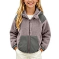 thumbnail image 6 of Bixock Toddler Girls Fleece Jackets Girls Winter Coats Kids Fleece Coat Outerwear Color Long Sleeve Hooded Zip Front Thermal Fall Winter Jacket for Kids 1-10Years, 6 of 6