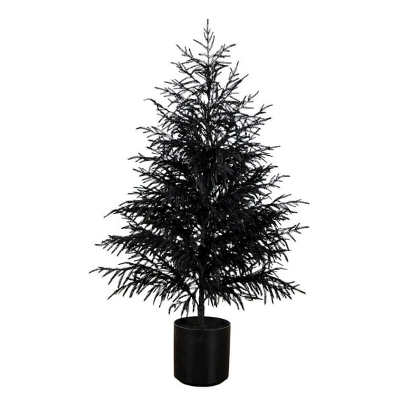 Nearly Natural 5ft. Artificial Halloween Real Touch Black Norfolk Pine Christmas Tree