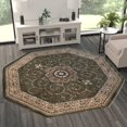 BizChair Traditional Octagon Area Rug Design 404 Green (7 Feet 3 Inch x ...