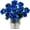 Gradient Blue, variant on Roses Artificial Flowers Realistic Single Stem Flowers Silk Rose Bouquet for Wedding Party Office Home Decor (Red)