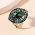 thumbnail image 1 of Cheers Bague Ajustable pour Femmes en Alliage Ovale avec Strass Bague Exagérée Accessoire de Bijou, 1 of 2
