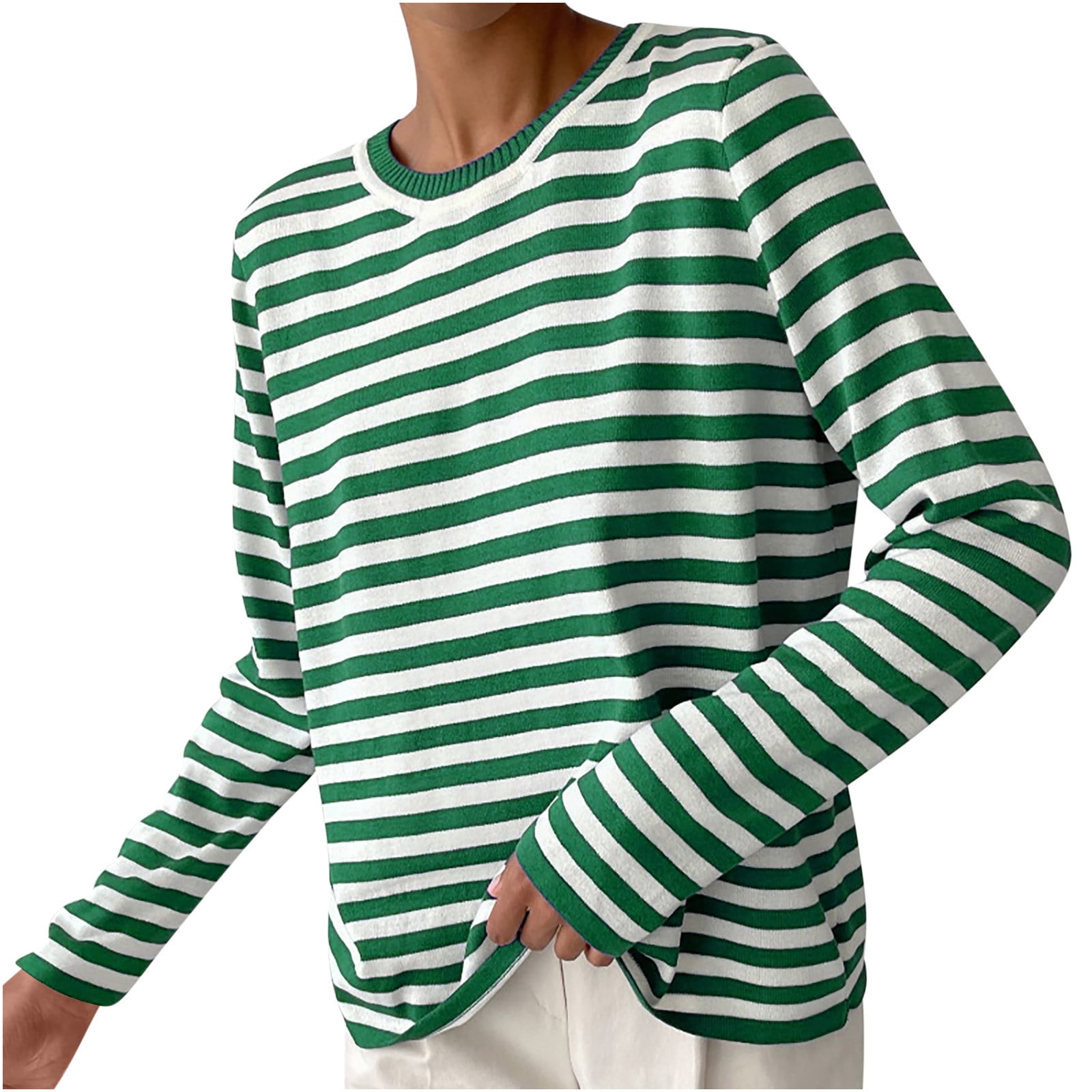 新品　WOMEN’S WR STRIPE CREW NECK KNIT S Stripe Crew Neck Knit