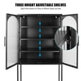 thumbnail image 4 of Fulvari Tall Glass Storage Cabinet With 2 Glass Arched Doors & Adjustable Shelves for Living Room, Kitchen, 4 of 8