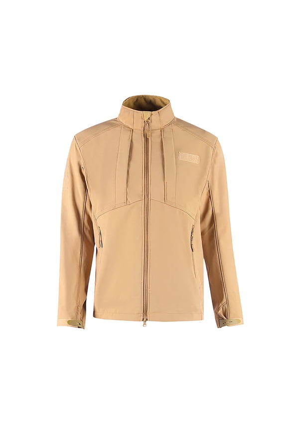 Men's Storm Jacket Long Sleeve Solid Color Comfy Waterproof Outdoor Soft Warm Fleece Sport Stand-up Collar Jacket