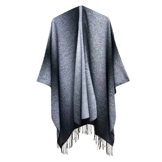 Women Soild Color Blocking Autumn Spring Winter Windproof Warm Fashion Cloak Shawl Cardigan Shawl