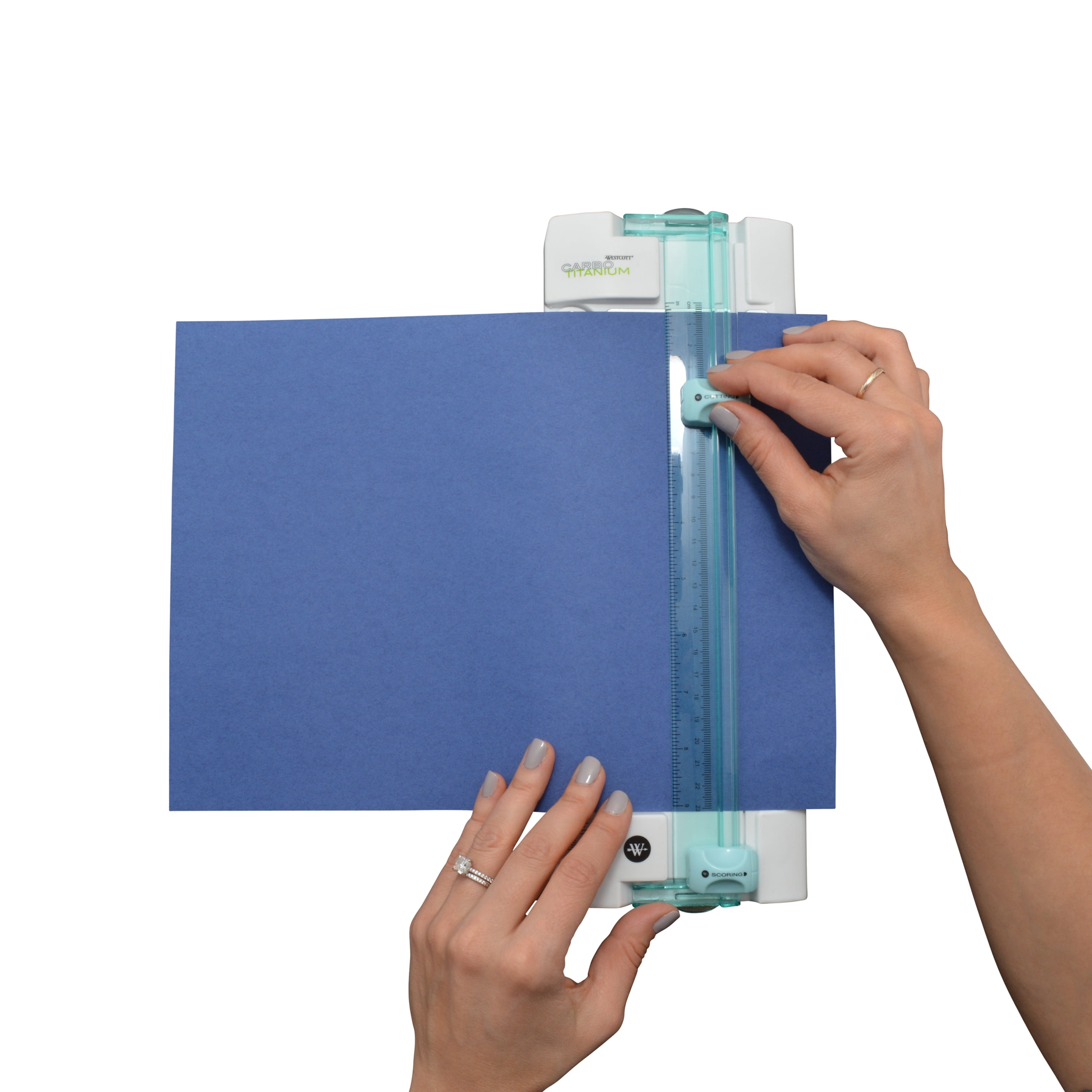 Westcott Paper Crafting Set, Trimmer, 9", Glue Gun, Craft Mat, 12"x12", Blue, 3-Pack