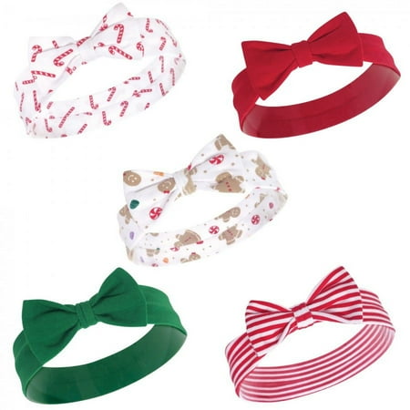 UPC: 0660168565423 | Hudson Baby Infant Girl Cotton Headbands 5pk  Sugar Spice  0-24 Months
