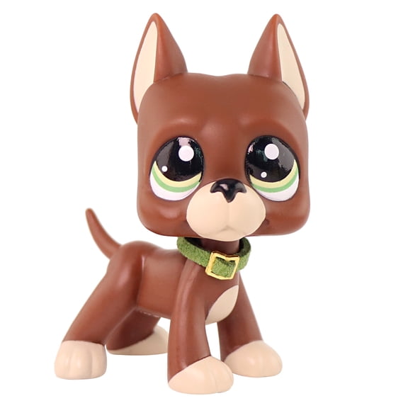 Minilpsshop Great Dane #1519 with Collar Accessory,Collectible Little Animal Figurine Toys