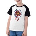 thumbnail image 3 of CFLVAEK T-Shirts Patriotiques du 4 Juillet pour Enfants, T-Shirts Graphiques Drapeau Américain, Manches Courtes Confortables, Col Rond, Raglan, 5 Ans, 3 of 8