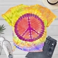 thumbnail image 4 of WEIWEN Hippie Tshirts Shirts for Women Trendy 2026 Tie Dye Peace Love Graphic Tees Womens Summer Tops Casual Crew Neck Short Sleeve Fitness Outfits Yellow, S, 4 of 5