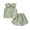 Green, variant on WOLLED Kids Baby Girls Buttons Outfit Toddler Cotton Floral Short Sleeve Shorts 2PCS Set for 1-6 T